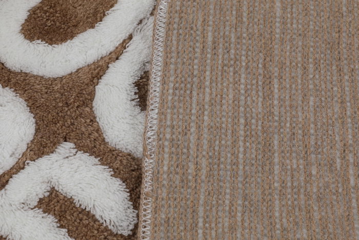 Mijölnir Juego de alfombras de baño acrílicas Beige y blanco